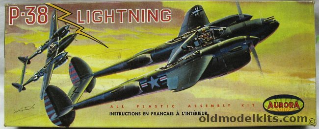 Aurora 1/48 Lockheed P-38 Lightning - Canadian Issue, 99-129 plastic model kit